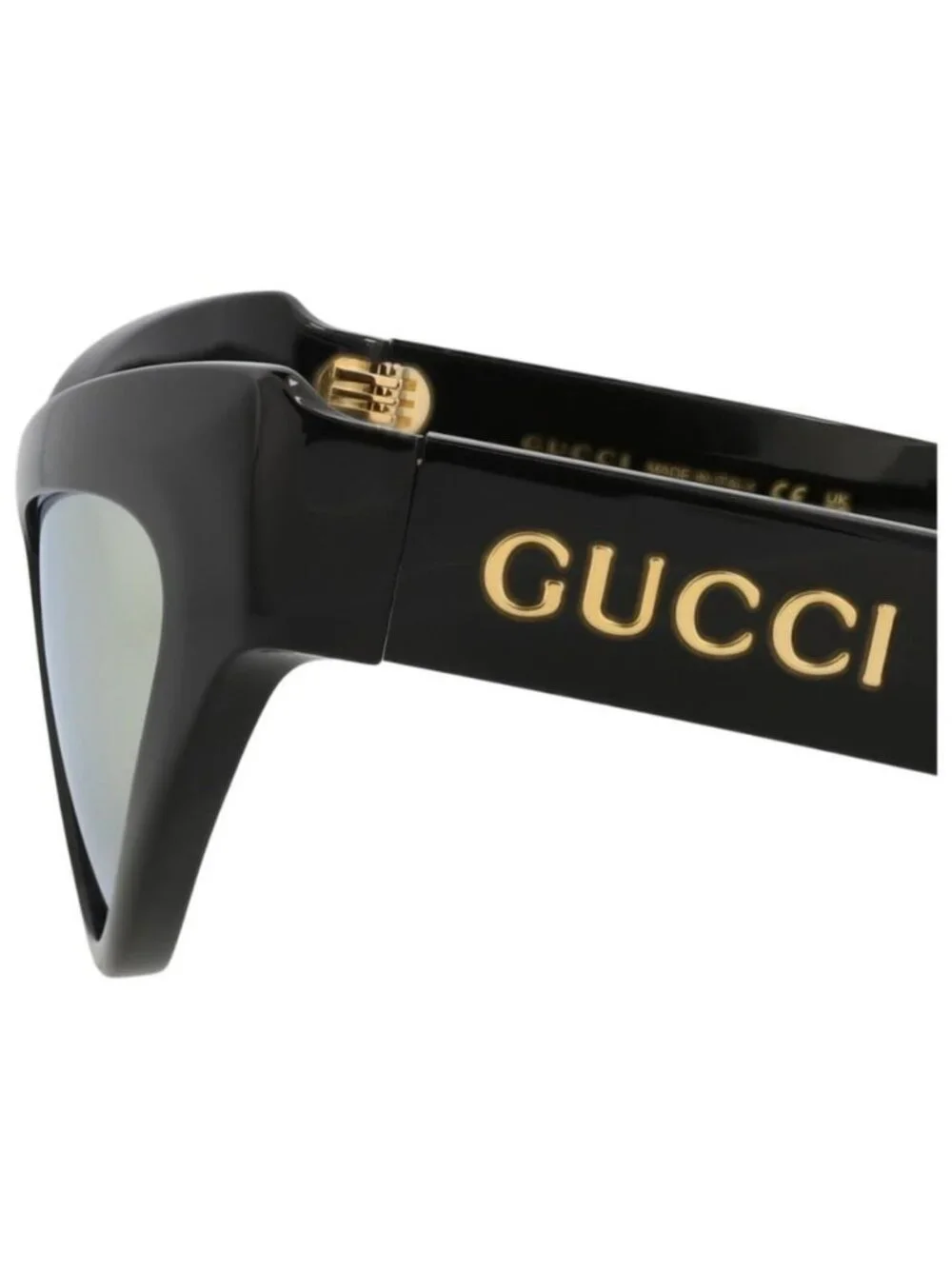New Gucci Womens Cat Eye Black Black Gold Fashion Designer Sunglasses